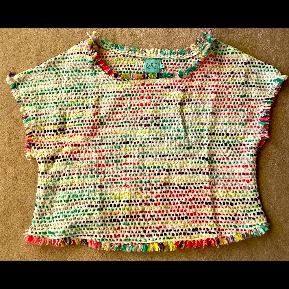 Judith March Funfetti Tweed Top - size large